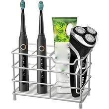 1 Miếng Thép không gỉ Giá đỡ bàn chải đánh răng , Phòng tắm Bàn chải đánh răng Lưu trữ Hộp đựng Đứng Giá đỡ , Gắn trên tường Kem đánh răng Hộp đựng bàn chải đánh răng , Đa chức năng Giá lưu trữ Đối với Bàn chải đánh răng điện , Kem đánh răng , Dao cạo , Lược - màu đen - Xem 3
