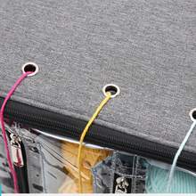 1 Piece Leaf Pattern/Gray Wool Crochet Hookah Storage Bag Fashion Premium Feeling Polyester + PVC Square Visible Wool Crochet Hookah Storage Shoulder Bag With Zipper Large Capacity Suitable For Outdoor Travel Use, Travel Accessory, Suitable For All People - Grey - View 4