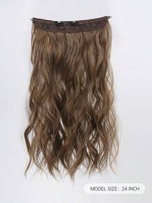 Nối tóc 24 Inch Vô hình Dây điện Dài Dợn sóng Nâu Nối tóc Đối với phụ nữ Kích thước có thể điều chỉnh Tóc giả piece 2 Clip In Nối tóc - màu nâu - Xem 5