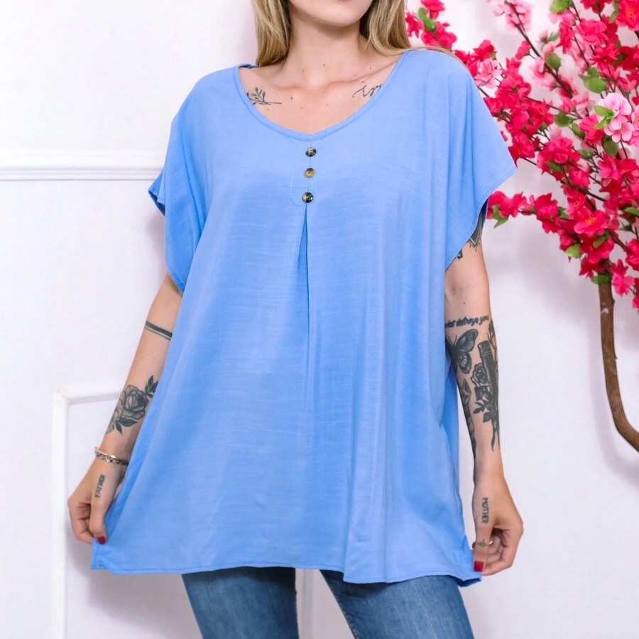 Women Tops - Màu xanh lam - Xem 1