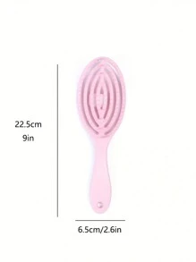 髮梳,按摩造型,防靜電中空設計,配有彎曲手柄 - 藍色 - 查看 3