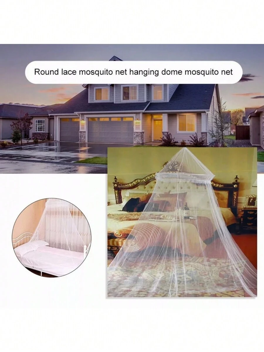 2 pcs Cúpula Mosquitera de Gasa - Elegante Mosquitero Cama y Mosquitera para Cama, Pabellón para Cama, Mosquiteros Pabellones con Pabellón Mosquitero, Pabellones Cama Ideales, Mosquiteras, Malla & Tela Mosquitera, Protección y Decoración Ambiental - Blanco - Ver 1