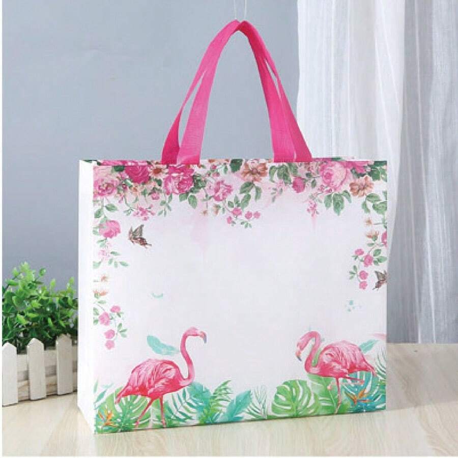 1pc Flamingo Shopping Bag - Red - View 1