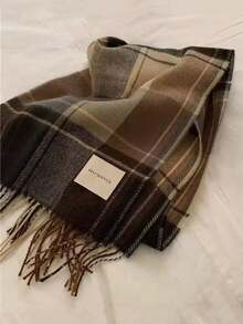 女士冬季加厚格子圍巾百搭保暖適合學生情侶