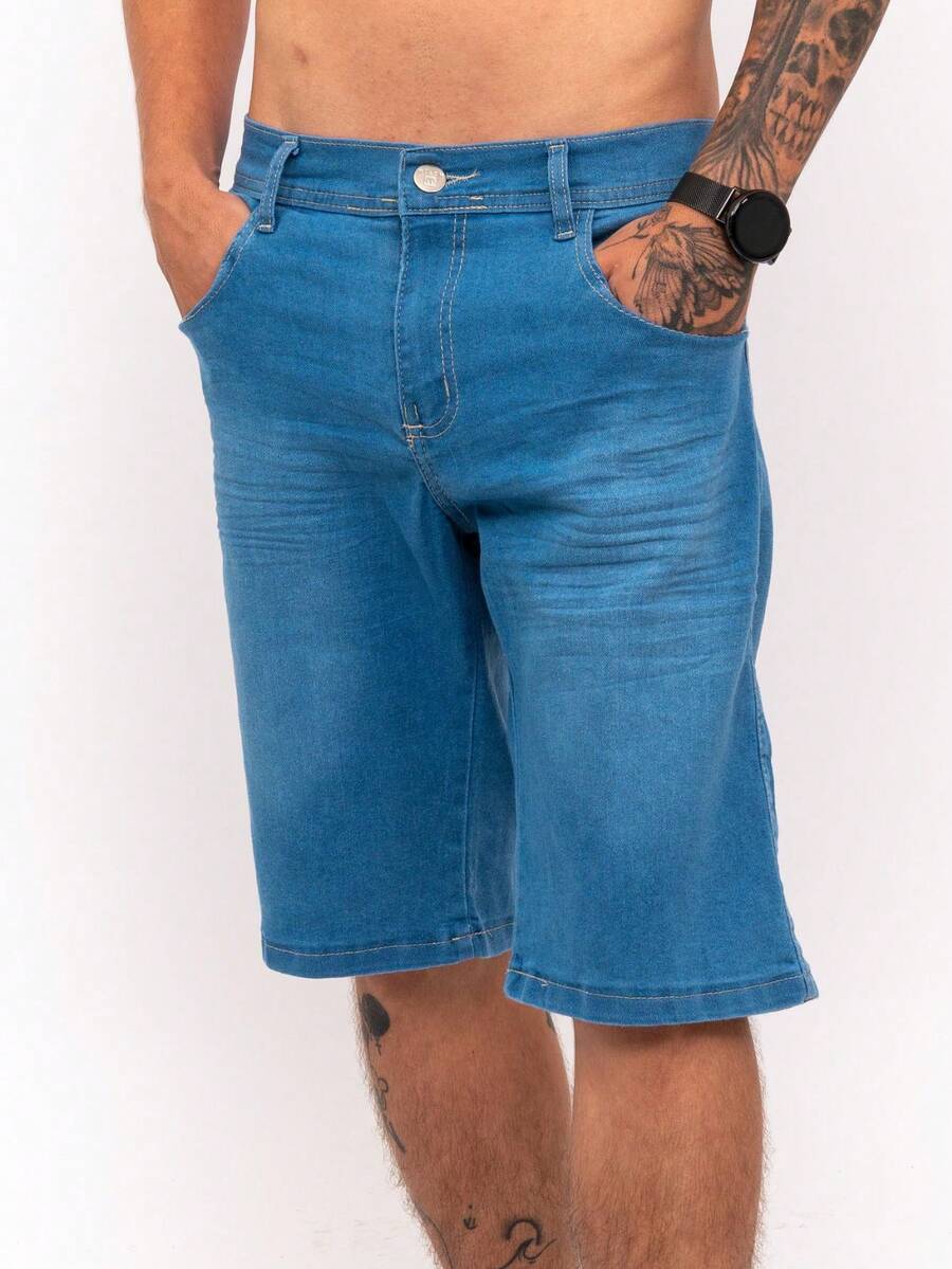 Men Denim Shorts - Rửa nhẹ - Xem 1