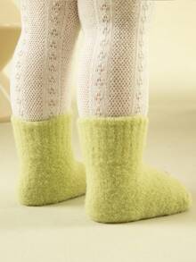 5pairs/pack Children's Thickened Solid Color Mid-calf Socks - Multicolor - View 4