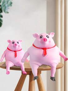 1入組粉色的豬造型熱塑性橡膠緩慢上升捏捏樂玩具適用於減壓&娛樂 - 粉色 - 查看 3