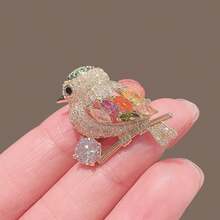 1pc Personalized Bird-Shaped Brooch Pin, Japanese Style, Lovely And Anti-Light Exposure, Colored Arrow Flower Accessory Suitable For Suits - bird brooch - View 7