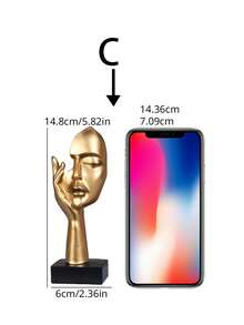 1入組歐式工藝裝飾用品簡約風和抽象人像雕塑辦公室客廳雕塑藝術擺件 - 彩色 - 查看 6