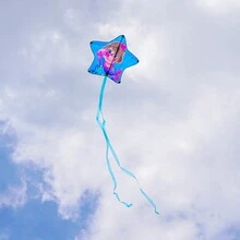 Pequeña Cometa De Dibujos Animados De Pentagrama, Fácil De Volar Para Principiantes - Gran Juguete Para Juegos De Playa - Azul - Ver 3