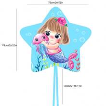 Pequeña Cometa De Dibujos Animados De Pentagrama, Fácil De Volar Para Principiantes - Gran Juguete Para Juegos De Playa - Azul - Ver 5