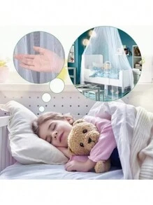 2 pcs Cúpula Mosquitera de Gasa - Elegante Mosquitero Cama y Mosquitera para Cama, Pabellón para Cama, Mosquiteros Pabellones con Pabellón Mosquitero, Pabellones Cama Ideales, Mosquiteras, Malla & Tela Mosquitera, Protección y Decoración Ambiental - Blanco - Ver 5