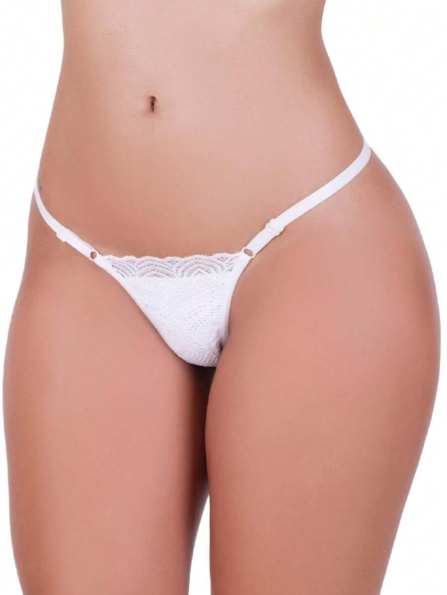 Calcinha De Renda Tanga Fio Com Regulagem Ajuste Na Lateral