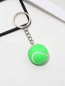 5pcs Mini Tennis Ball Keychains, Fashion Sporty Key Ring, Car Key Holder, Key Pendant For Sports Gear, Sporty Accessory For Key Rings, Jewelry Gift - Green - View 6