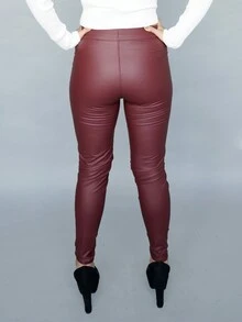 Leggins ajustados multicolor corte recto  a la cintura - Rojo - Ver 3