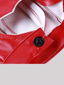 1 đôi Của phụ nữ Hiệu suất Nửa Ngón tay Hình trái tim Múa cột Đúng mốt chất liệu da PU Găng tay cụt ngón - Đỏ - Xem 6