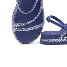 Women Flat Sandals - Màu xanh lam - Xem 2