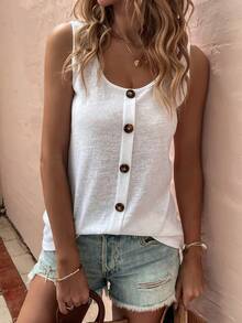 Women Tank Tops & Camis - 白色 - 查看 3