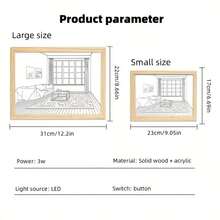 1入組3d櫻花和街景夜燈,浪漫治癒線條圖片燈,女友節日禮物,畫框燈畫,led床頭燈框禮品裝飾性桌面夜燈,創意陽光畫夜燈為房間帶來溫馨氛圍;1入組3d剪紙夜燈,創意燈畫掛在牆上裝飾桌燈小玩意,led小夜燈生日禮物