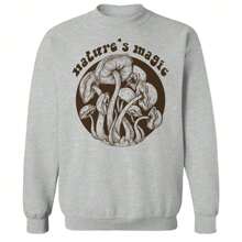 Nearly There Natures Magic 1 Graphic Unisex Cotton Pullover Sweatshirt - Màu Xám nhạt - Xem 2