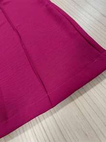 Women Pants - 玫紅色 - 查看 5