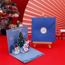 6pcs 3d Christmas Greeting Cards, Creative Holiday Card Set With Peaceful Message And Gift Fold Cards, For Xmas - Multicolor - View 7