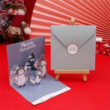 6pcs 3d Christmas Greeting Cards, Creative Holiday Card Set With Peaceful Message And Gift Fold Cards, For Xmas - Multicolor - View 8