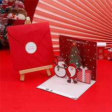 6pcs 3d Christmas Greeting Cards, Creative Holiday Card Set With Peaceful Message And Gift Fold Cards, For Xmas - Multicolor - View 3