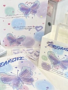 1入組藍色美學雙面九宮格蝴蝶主題卡片相簿,包括儲存頁面和活頁筆記本 - 彩色 - 查看 1