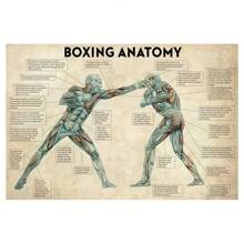 1入組復古拳擊牆海報適用於客廳,男孩們房間,臥室,拳擊健身房裝飾用品,邊框 - 彩色 - 查看 5