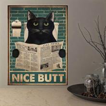 1pc/Set Vintage Black Cat Poster, Canvas Wall Art, High Definition Canvas Printing, Art Gift, No Frame, Birthday Graduation Gift - Multicolor - View 5