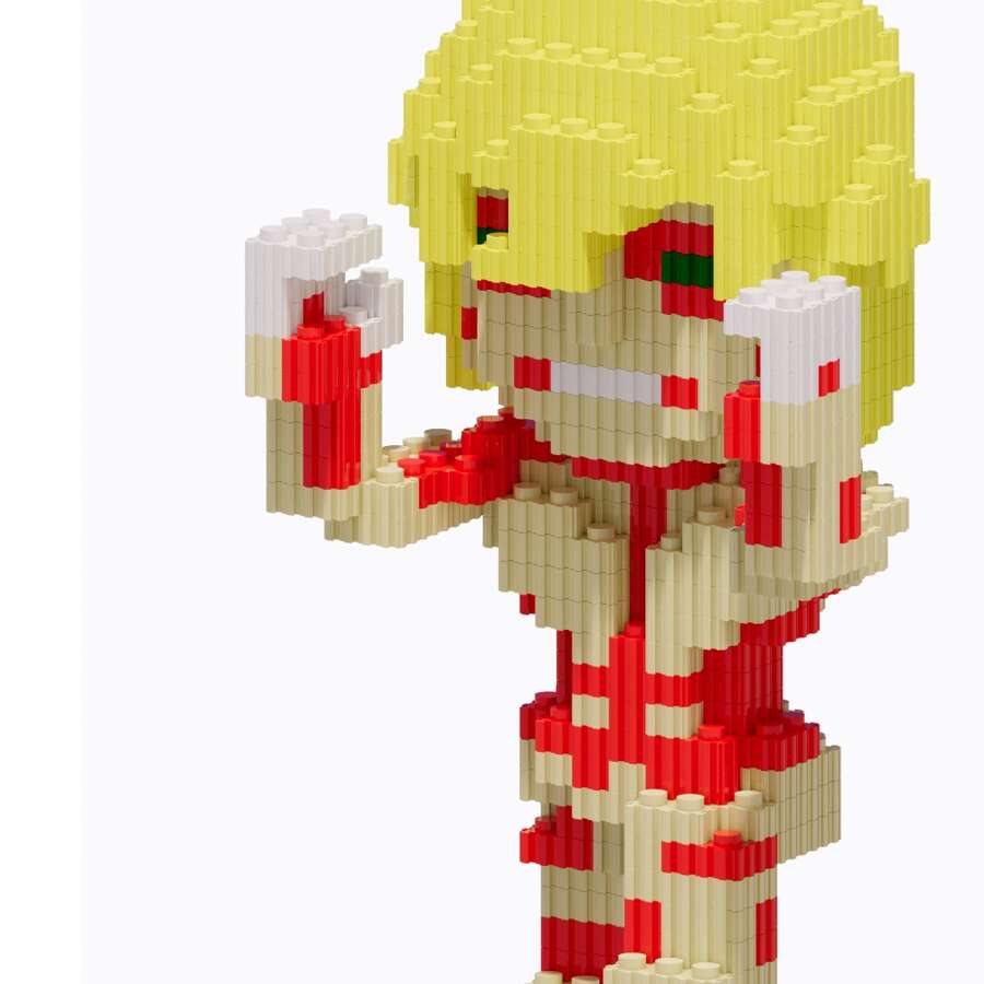 Figura de anime de tamaño mediano, figura de construcción 3D, bloques de construcción, bloques nano, decoración de habitación - Verde militar - Ver 1