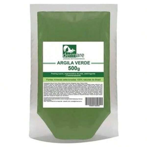 Argila Verde 500g (Dermare) Ação antisséptica e Elimina oleosidade