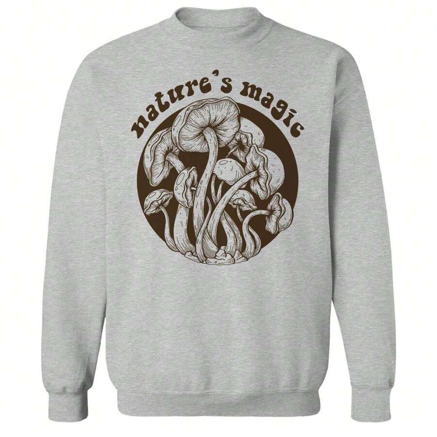 Nearly There Natures Magic 1 Graphic Unisex Cotton Pullover Sweatshirt - Màu Xám nhạt - Xem 1