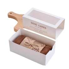 Swiss Roll Packaging Box For Towel Roll And Cake Roll With Transparent Window And Pull-out Drawer Design - White - View 5