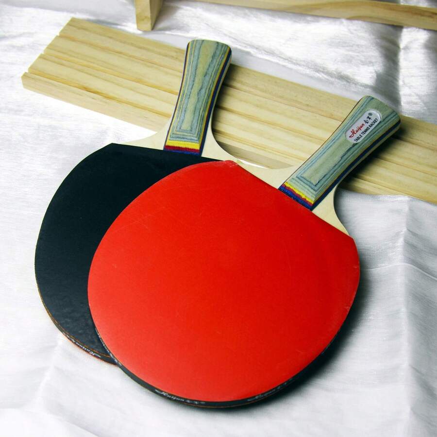 1 đôi Bàn Vợt Tennis , Tay cầm dài Bóng bàn Paddle Với 3 Thêm Những quả bóng , Thích hợp Đối với Bóng bàn Thể thao - Nhiều màu - Xem 1