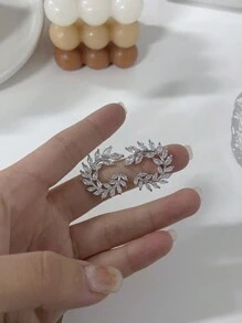 1 đôi Bông tai Zirconia thời trang tuyệt đẹp và đa năng dành cho bữa tiệc, lễ hội, quà tặng & trang phục hàng ngày của phụ nữ - Bạc - Xem 1