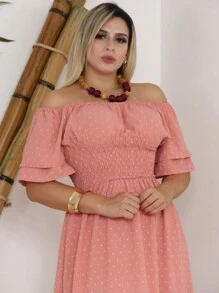 Women Dresses - Màu hồng gỉ - Xem 3