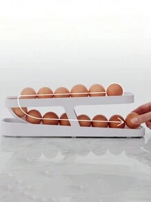 Rolling Fridge Egg Storage Holder - White - View 1