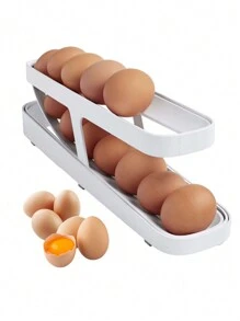 Rolling Fridge Egg Storage Holder - White - View 3