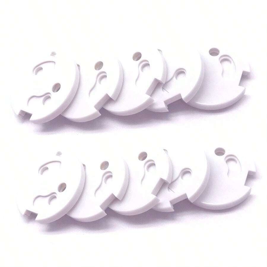 10pcs 3-Pin Socket Covers Child Outlet Cover Electrical Outlet Protectors - White - View 1