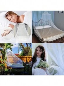 2 pcs Cúpula Mosquitera de Gasa - Elegante Mosquitero Cama y Mosquitera para Cama, Pabellón para Cama, Mosquiteros Pabellones con Pabellón Mosquitero, Pabellones Cama Ideales, Mosquiteras, Malla & Tela Mosquitera, Protección y Decoración Ambiental - Blanco - Ver 6