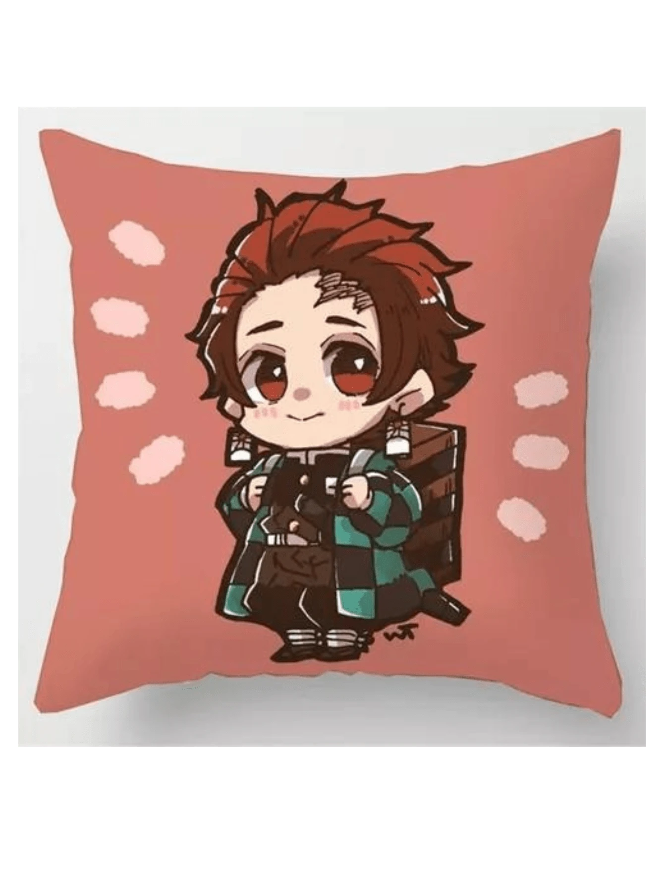 Fundas De Almohada de Anime Japonés: Zenitsu, Inosuke y Tomioka - Rosa Pálido - Ver 1