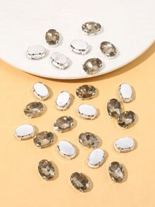 50pcs 10*14mm Oval Glass Rhinestones For Diy Clothing, Shoes, Bags And Accessories - Yellow - View 4