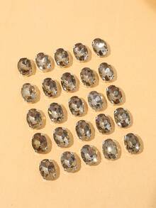 50pcs 10*14mm Oval Glass Rhinestones For Diy Clothing, Shoes, Bags And Accessories - Yellow - View 2