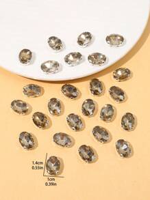 50pcs 10*14mm Oval Glass Rhinestones For Diy Clothing, Shoes, Bags And Accessories - Yellow - View 1