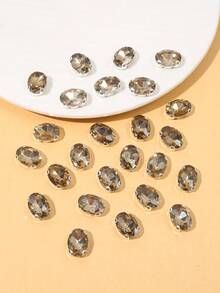 50pcs 10*14mm Oval Glass Rhinestones For Diy Clothing, Shoes, Bags And Accessories - Yellow - View 3