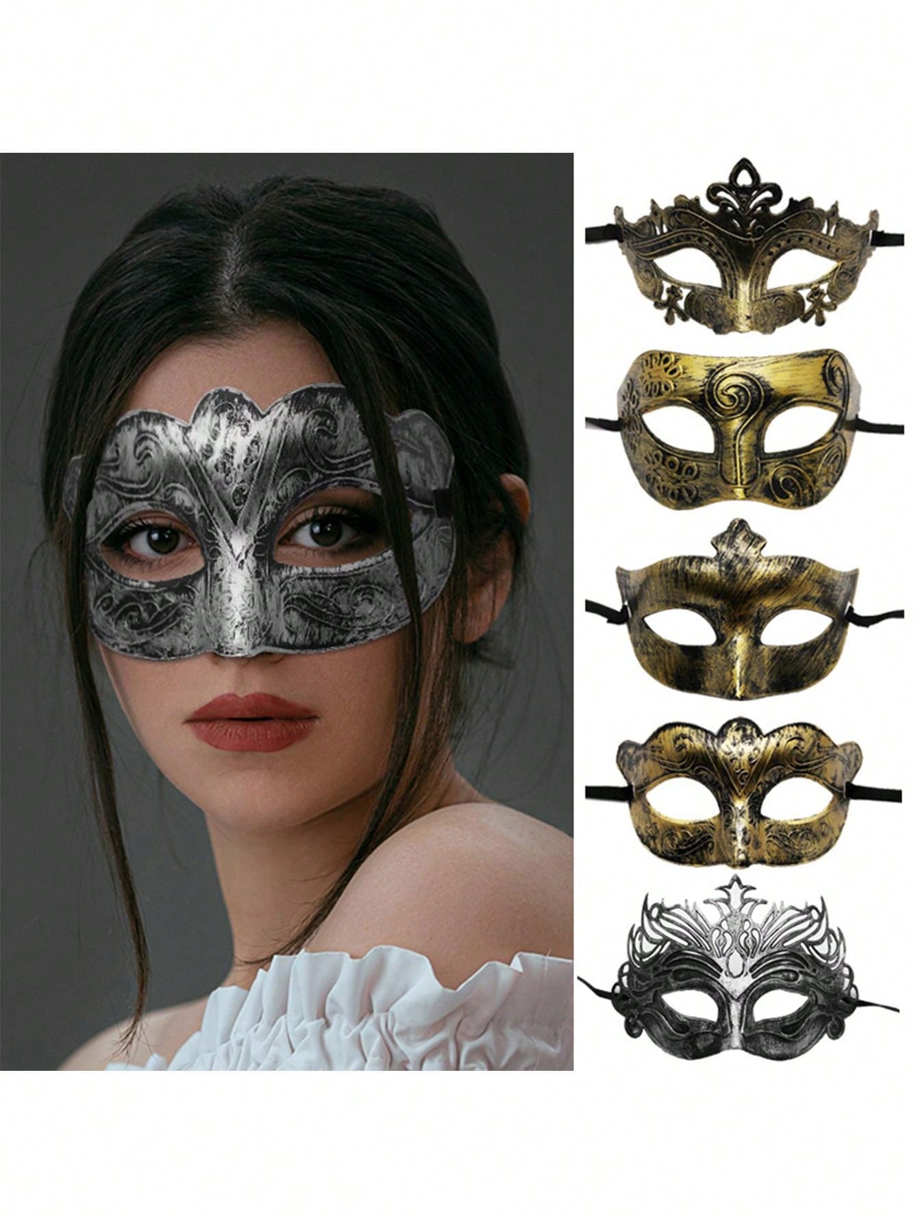 Halloween Masquerade Party Mask, Jazz Style Flat Top Vintage Half Face