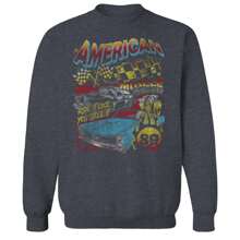 Nearly There American Muscle Vintage Graphic Unisex Cotton Pullover Sweatshirt - 灰色 - 查看 2