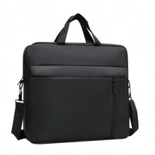 Men'S Briefcase 15.6-Inch Laptop Bag Handbag Document Bag Classic Briefcase Laptop Briefcase Office Supplies Business Casual For Commute Carry On Men's Accessories Anti Theft Men Gifts Festival Gifts - Black - View 2
